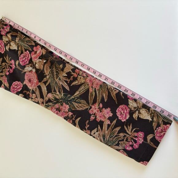 Chino x Anthropologie Relaxed Floral Printed Side Stripe Chino Ankle Pants 26 - Picture 10 of 12